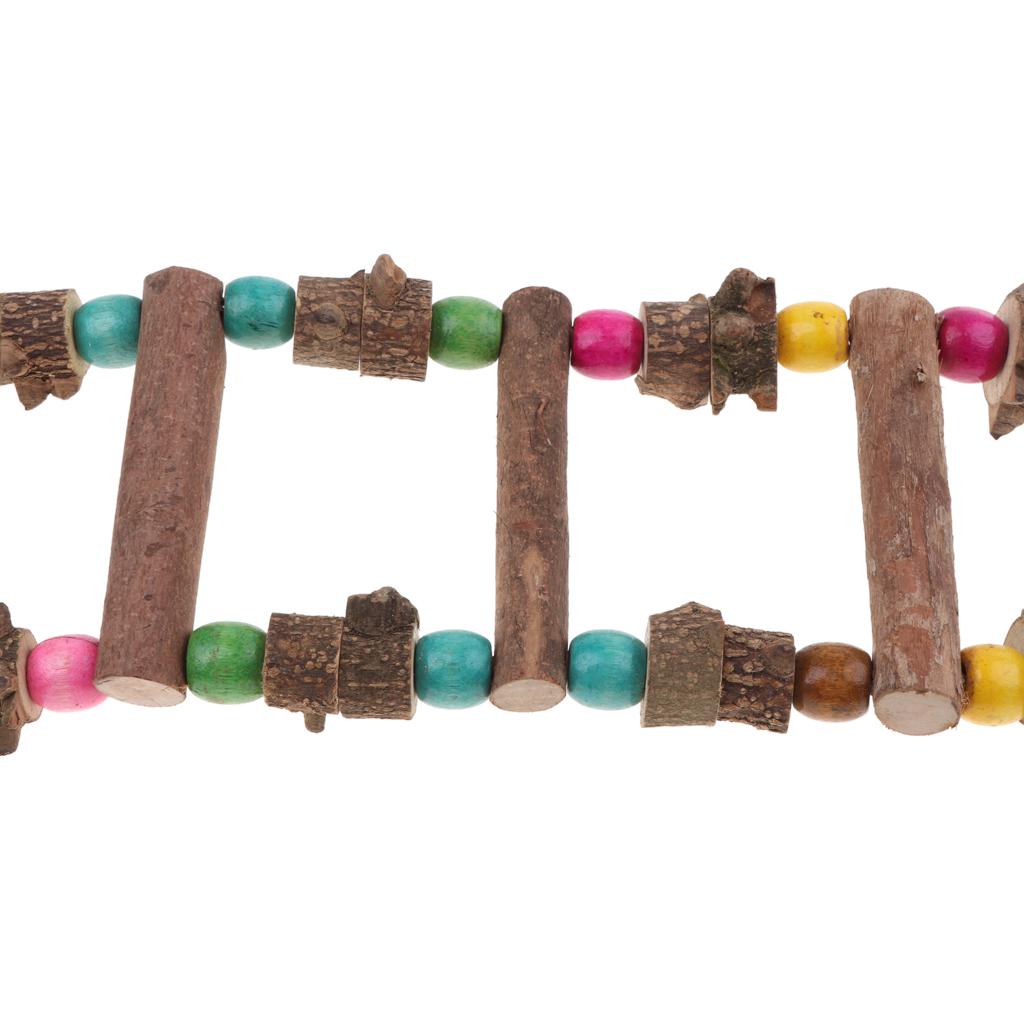 Bird Parrot Toy, Wooden Ladder Bridge Swing Hanging Ladder Toy for Pet Trainning