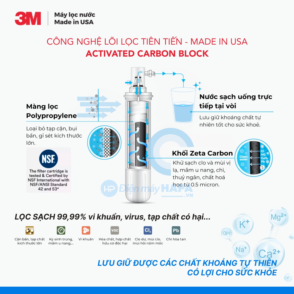 Máy Lọc Nước Nóng Lạnh Để Bàn 3M HCD-2 Cao Cấp, Công Nghệ Bảo Vệ Kép 3M Với Đèn UV, Nhập Khẩu Mỹ - Hàng Chính Hãng 3M