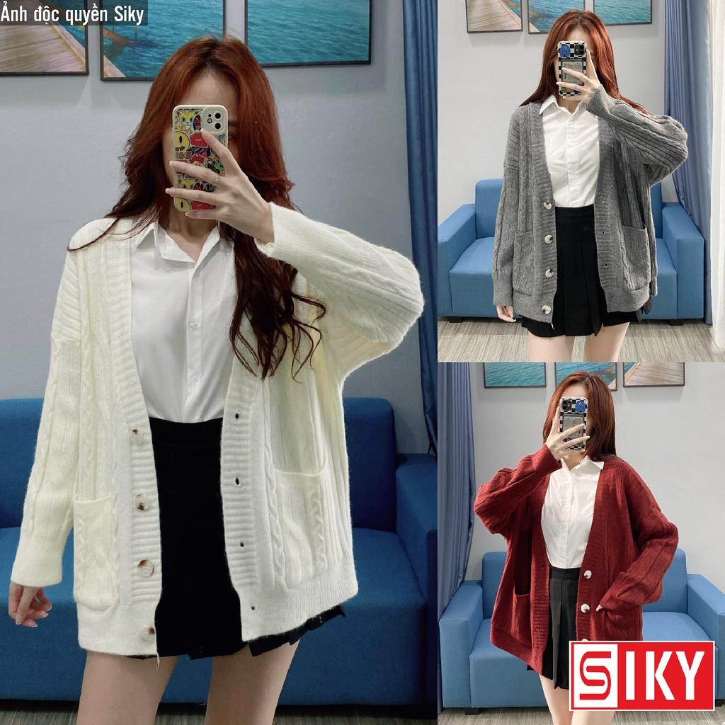 Áo cardigan len thừng dáng dài form rộng, cadigan phong cách hàn quốc len dày dặn KL12