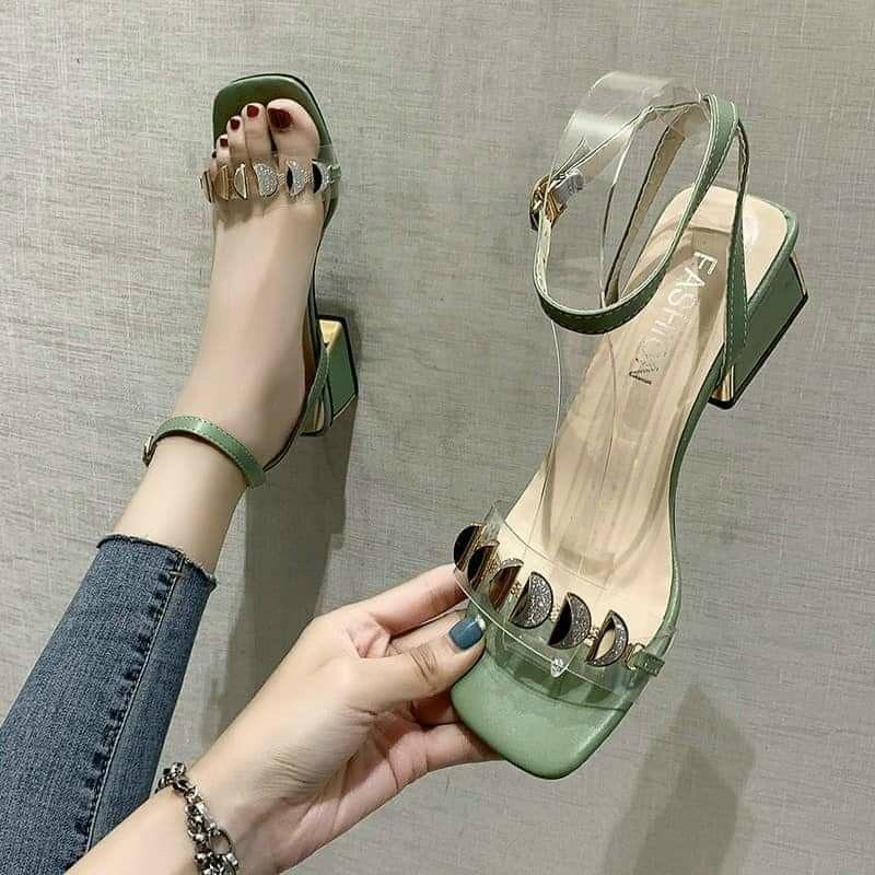 giày sandal cao gót xăng đan thắt nơ