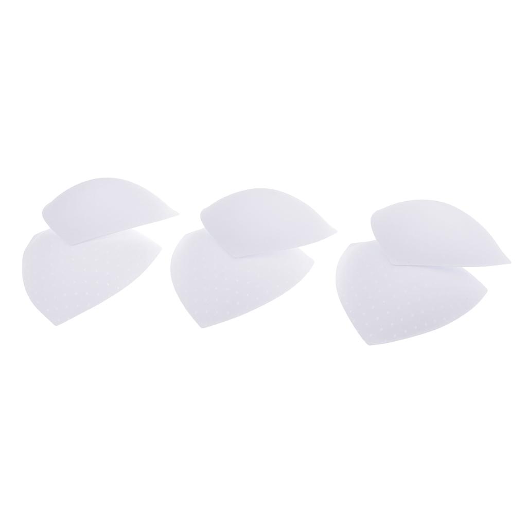 2x3 Pairs Triangle Sewing In Insert Foam Soft Cup Removable Padded White