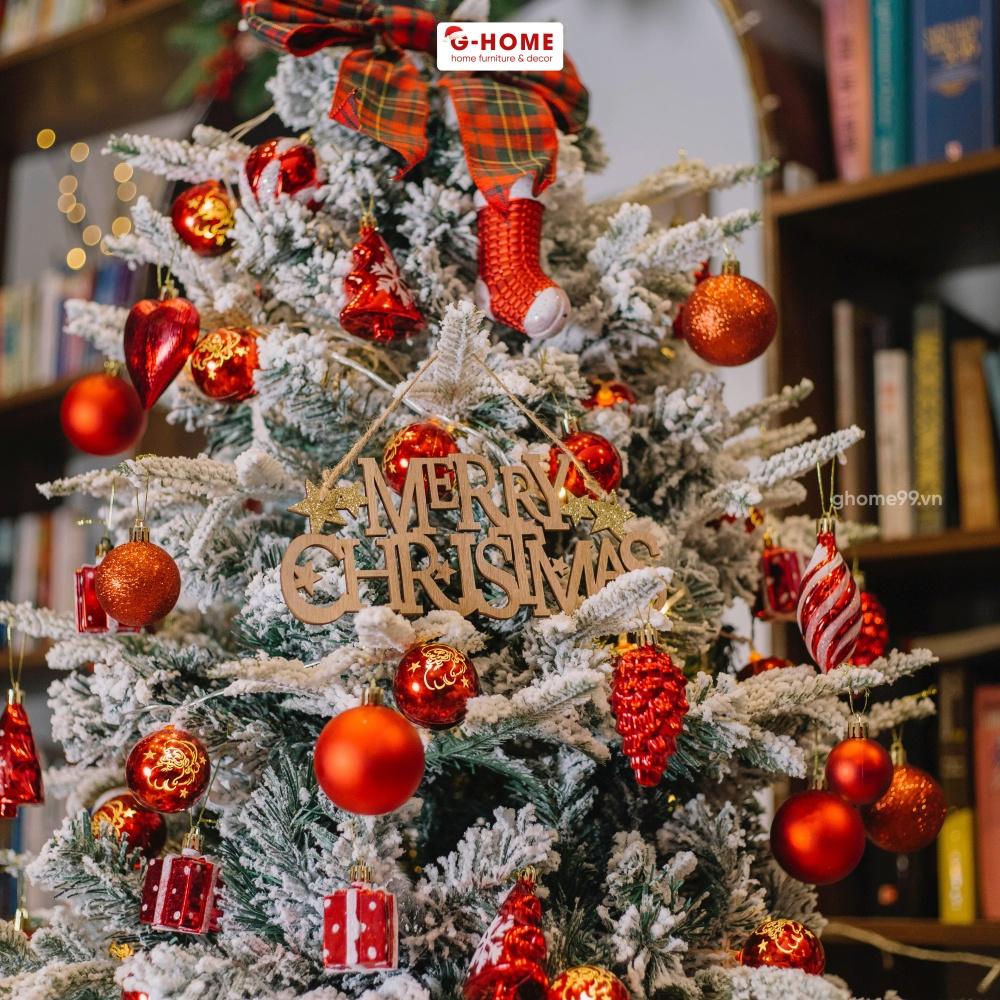 Bảng chữ Merry Christmas trang trí Giáng sinh Ghome, bảng đèn led bảng gỗ decor trang trí cây thông Noel PHUKIEN M4 M5