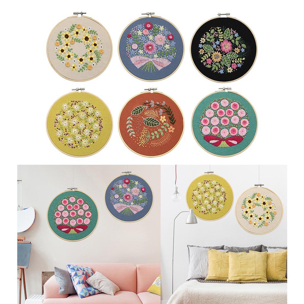 Embroidery Adult Cross Stitch Threads Kits - Flower Leaves