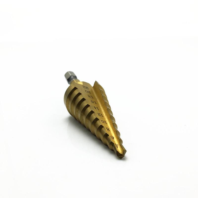 Titanium HSS Step Drill 4-20/22/32MM 6-25/35MM Hex Shank 1/4 Hole Drilling Tool