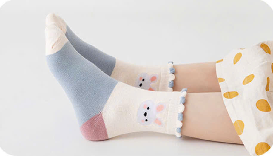 SET 5 ĐÔI TẤT VỚ 35 DỄ THƯƠNG TỪ 1-12 TUỔI DÀNH CHO BÉ GÁI