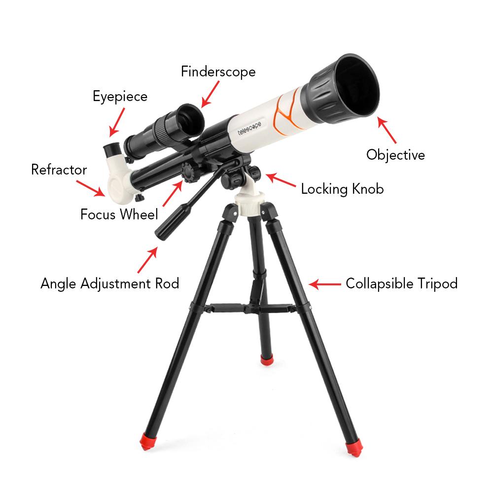 Kids Educational Telescopes with 3 Magnification Eyepieces Phone Clip for Children Beginners