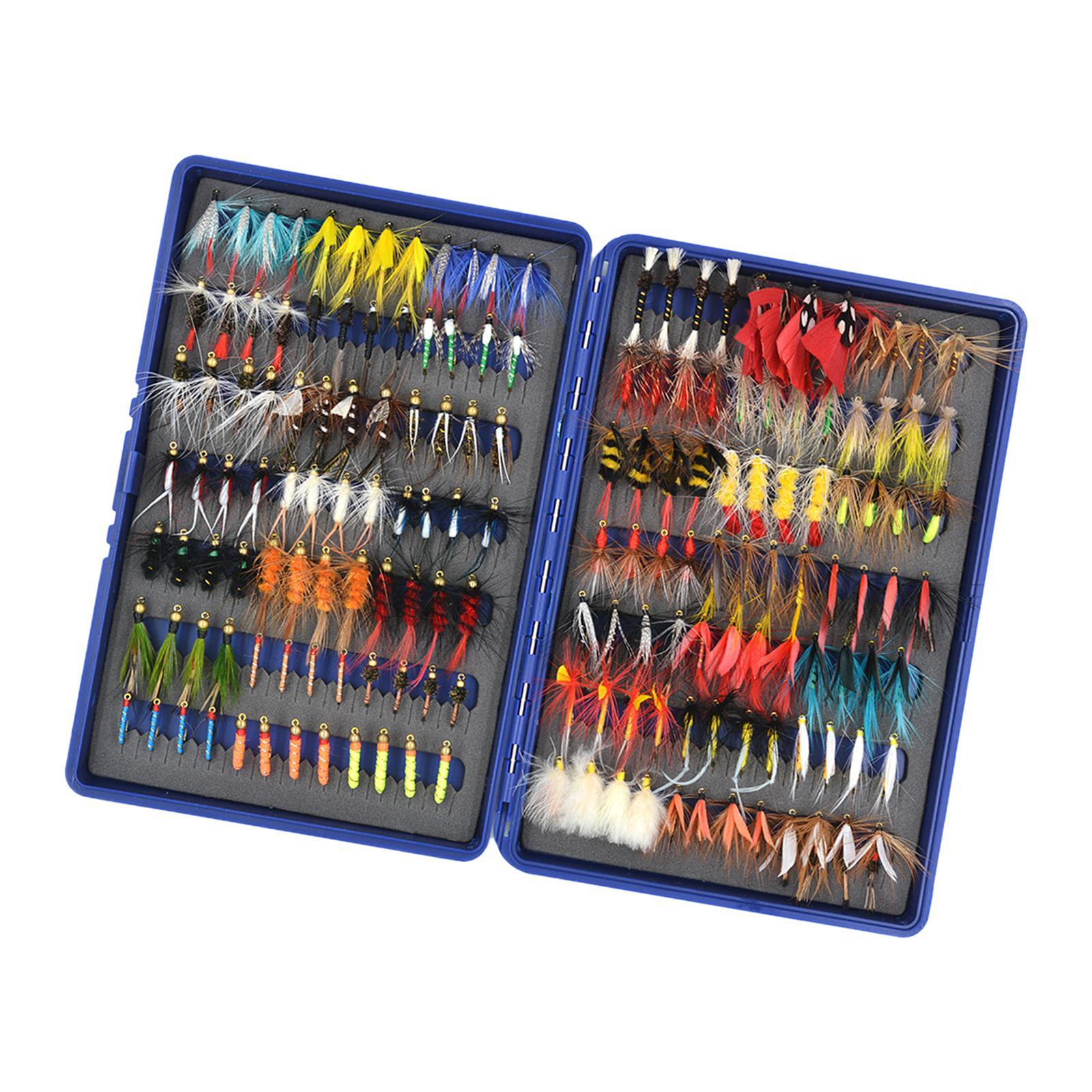 Fly Fishing Flies Assortment Fly Fishing Lures with Storage Box Hand Tied Fishing Baits Fishing Tackle for Reservoirs Trout Panfish Crappie