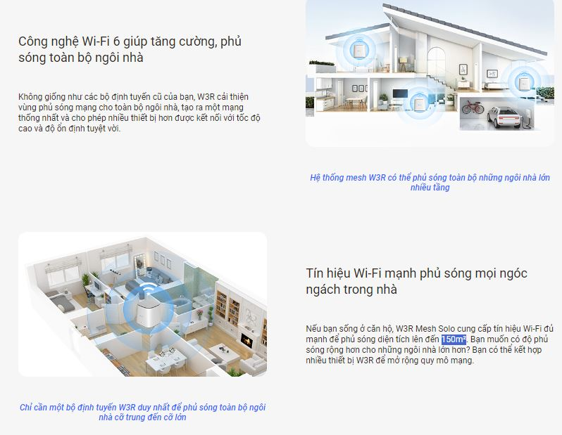 Bộ phát sóng wifi 6 băng tần kép Ezviz CS-W3R Hàng chính hãng