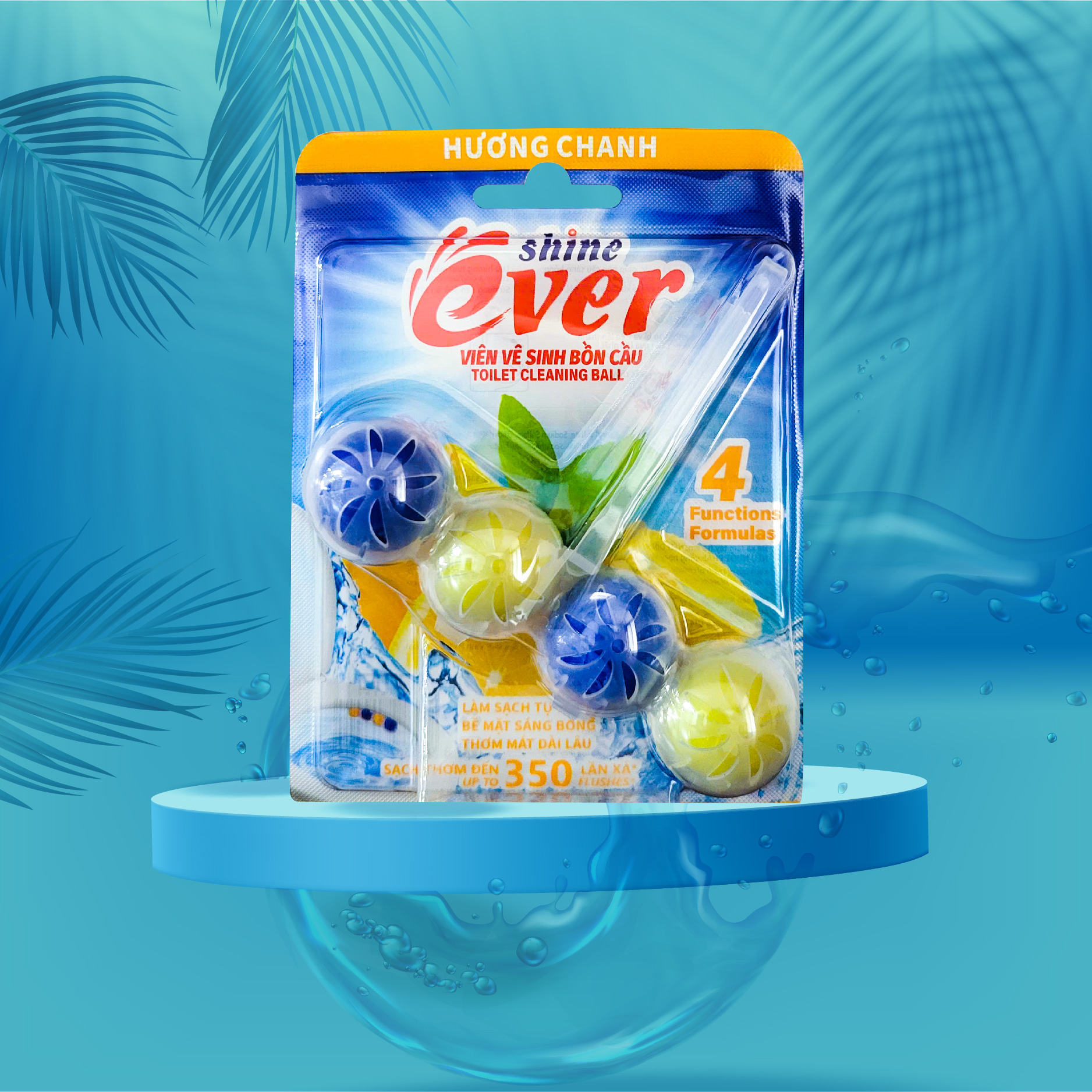 Combo 4 vỉ treo bồn cầu Evershine hương Chanh - TẶNG 1 vỉ treo hương Lavender