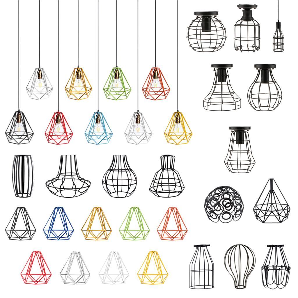 Edison Vintage Pendant Light Chandelier Cage Hanging Lamp Lampshade Decor A