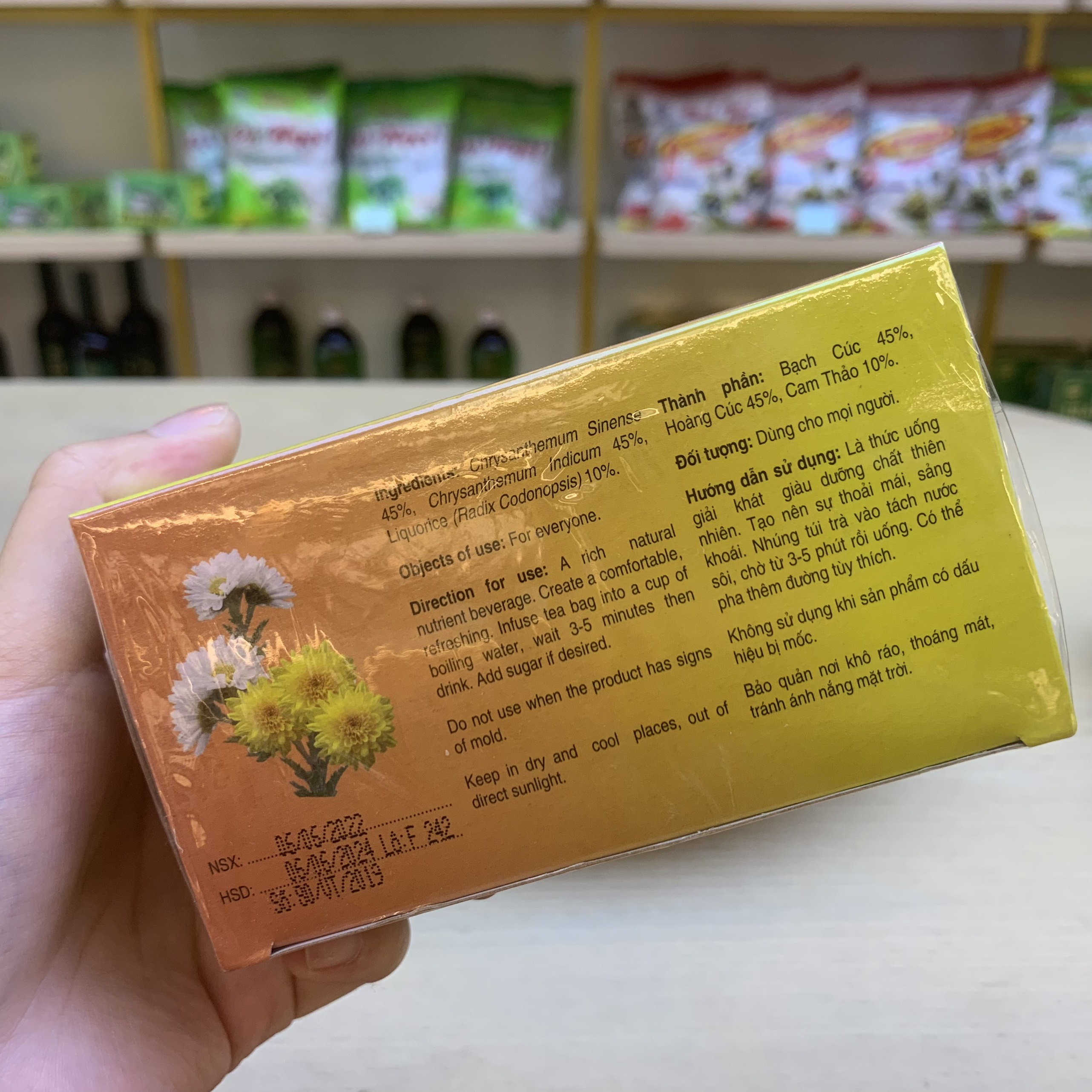 Trà Túi Lọc Hoa Cúc Vĩnh Tiến - Giúp tinh thần thoải mái, ngủ ngon.