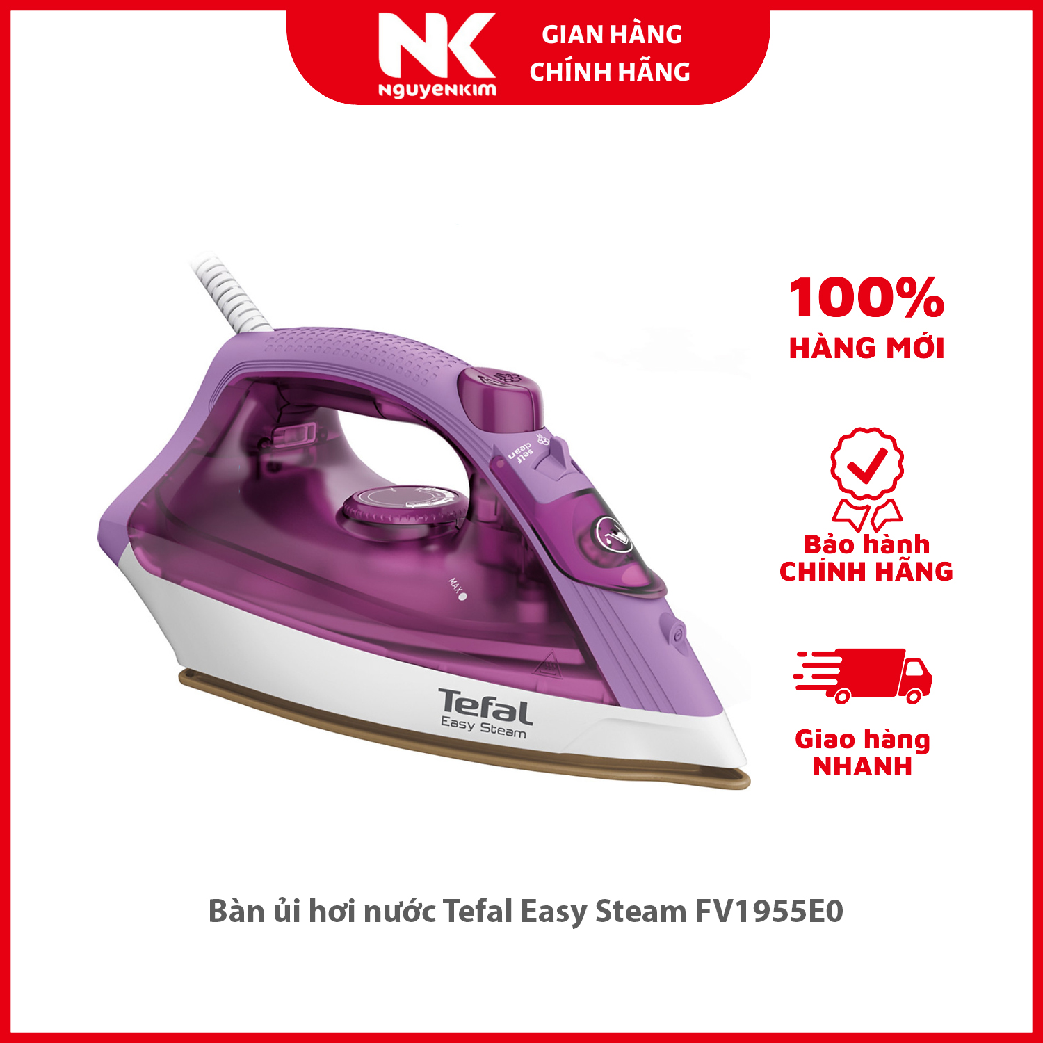 Bàn ủi hơi nước Tefal Easy Steam FV1955E0 - Hàng chính hãng