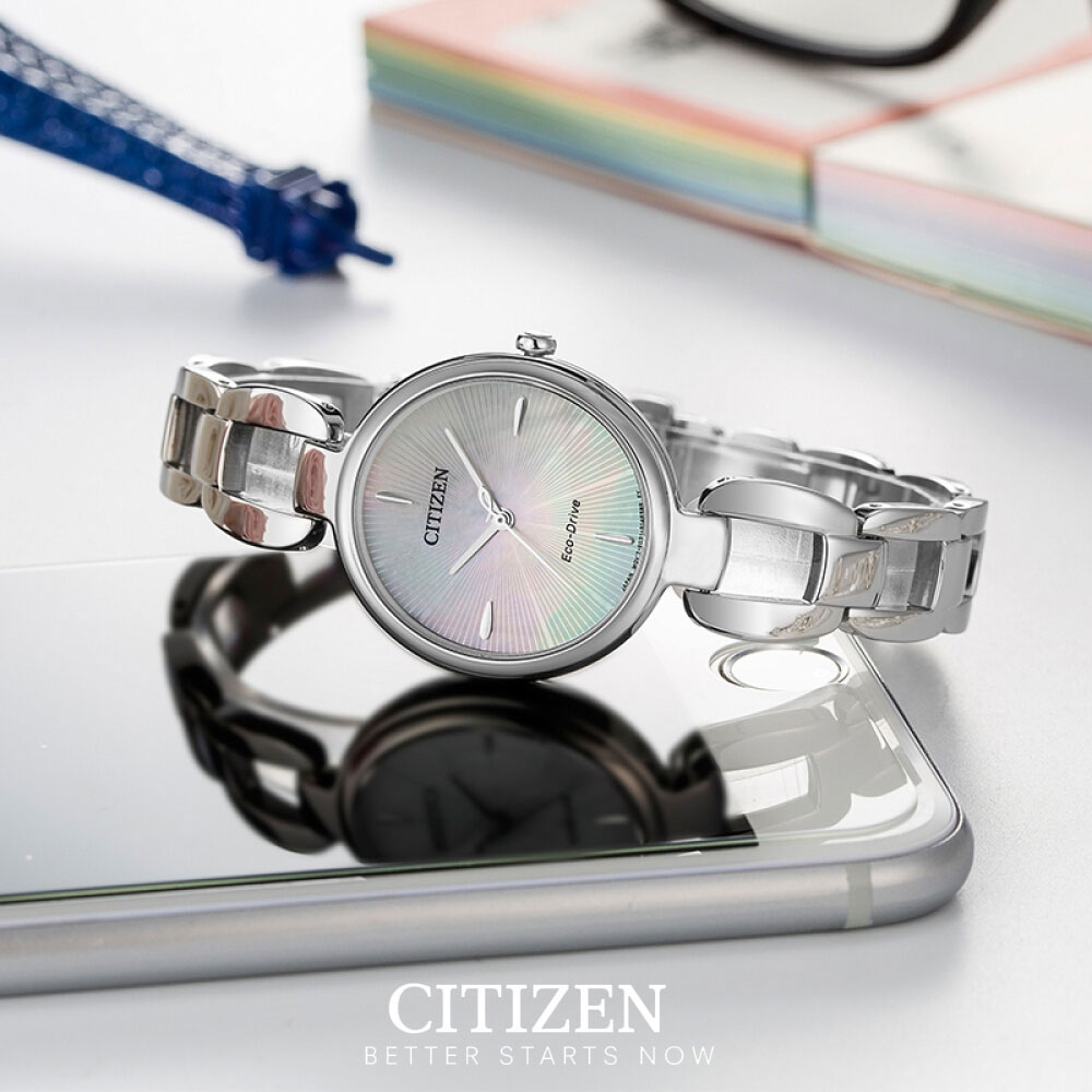 Đồng Hồ Nữ Citizen Dây Thép Không Gỉ EM0420-89D - Mặt Xà Cừ (Sapphire)