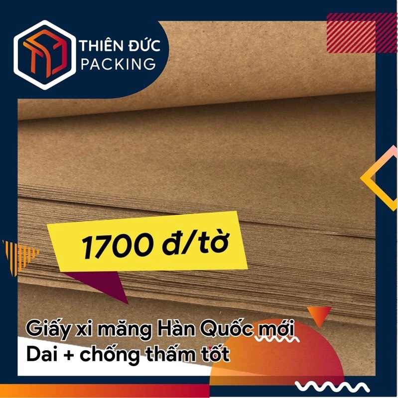 Combo 100 tờ giấy xi măng kraft nâu Hàn 102x70cm loại dai dùng bọc gói hàng, gói hoa, bao tập, cắt rập may