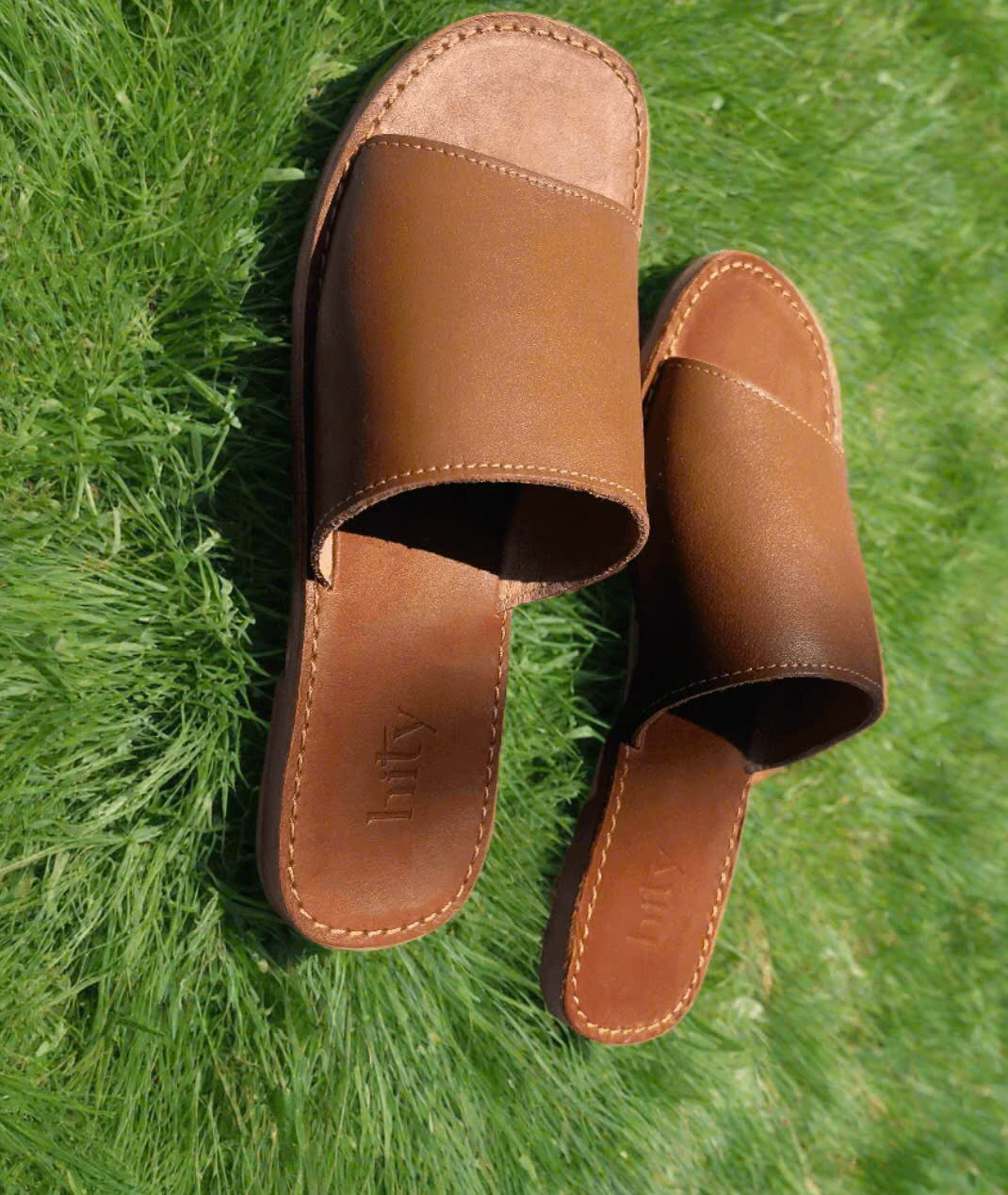 Dép Lê Quai Ngang Da Bò FTW001BROWN thời trang thiết kế Hity