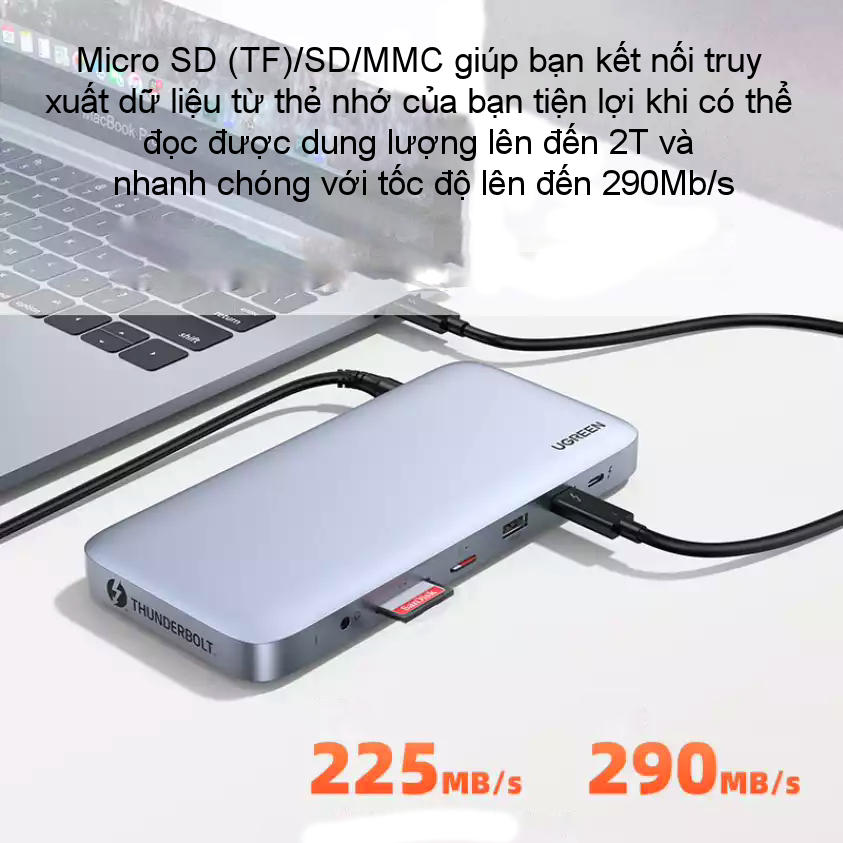 Bộ chuyển đổi Thunderbolt 3 USB type C đa năng 12 trong 1 UGREEN 80547 - Hàng nhập khẩu chính hãng