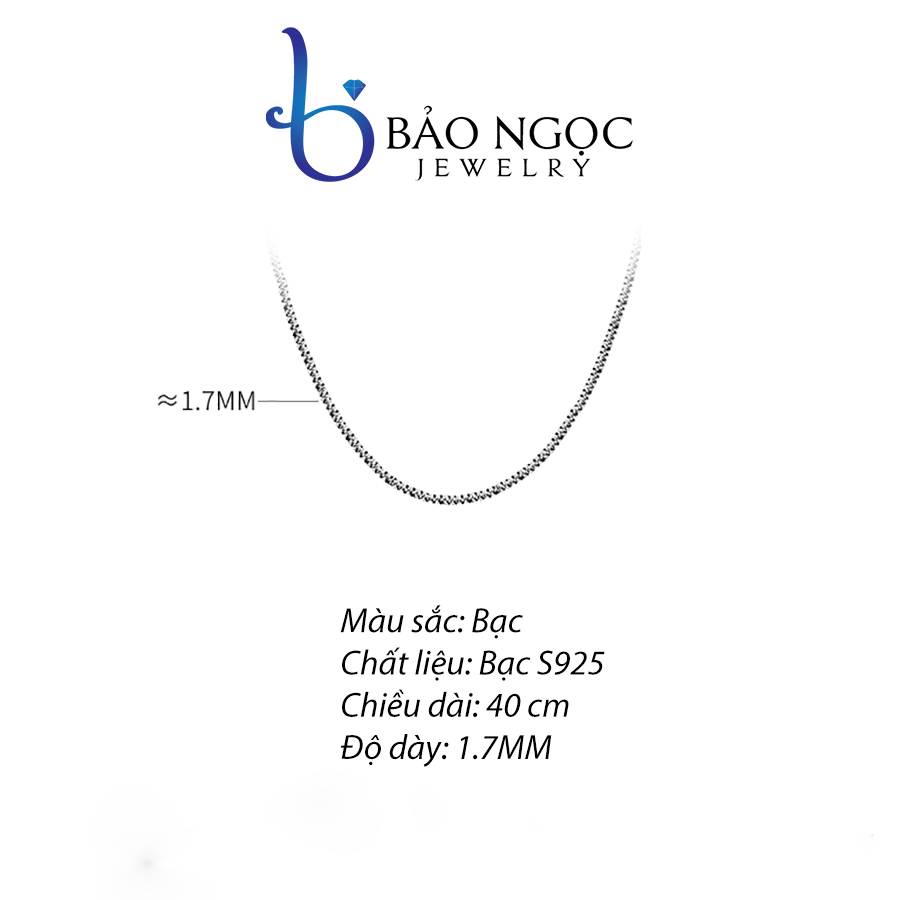 Dây Chuyền Nữ, Dây Chuyền Bạc Nữ S925 Thanh Lịch Thời Trang - DB2776 - Bảo Ngọc Jewelry