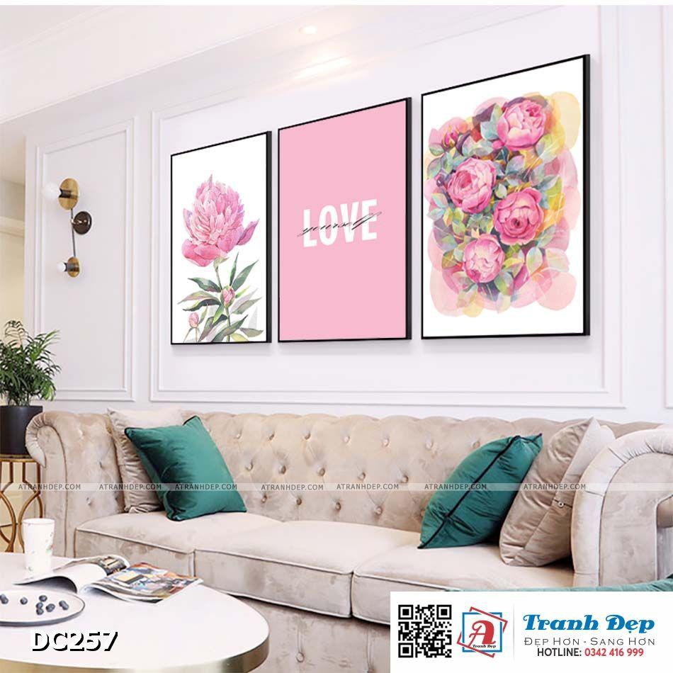 Bộ 3 tranh canvas treo tường Decor Tranh quotes sắc hoa ngọt ngào - DC257
