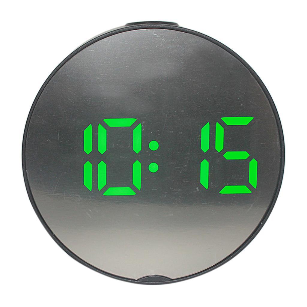 2pcs LED Alarm Clock Large Display Bedside Mirror Clock for Bedroom Elder