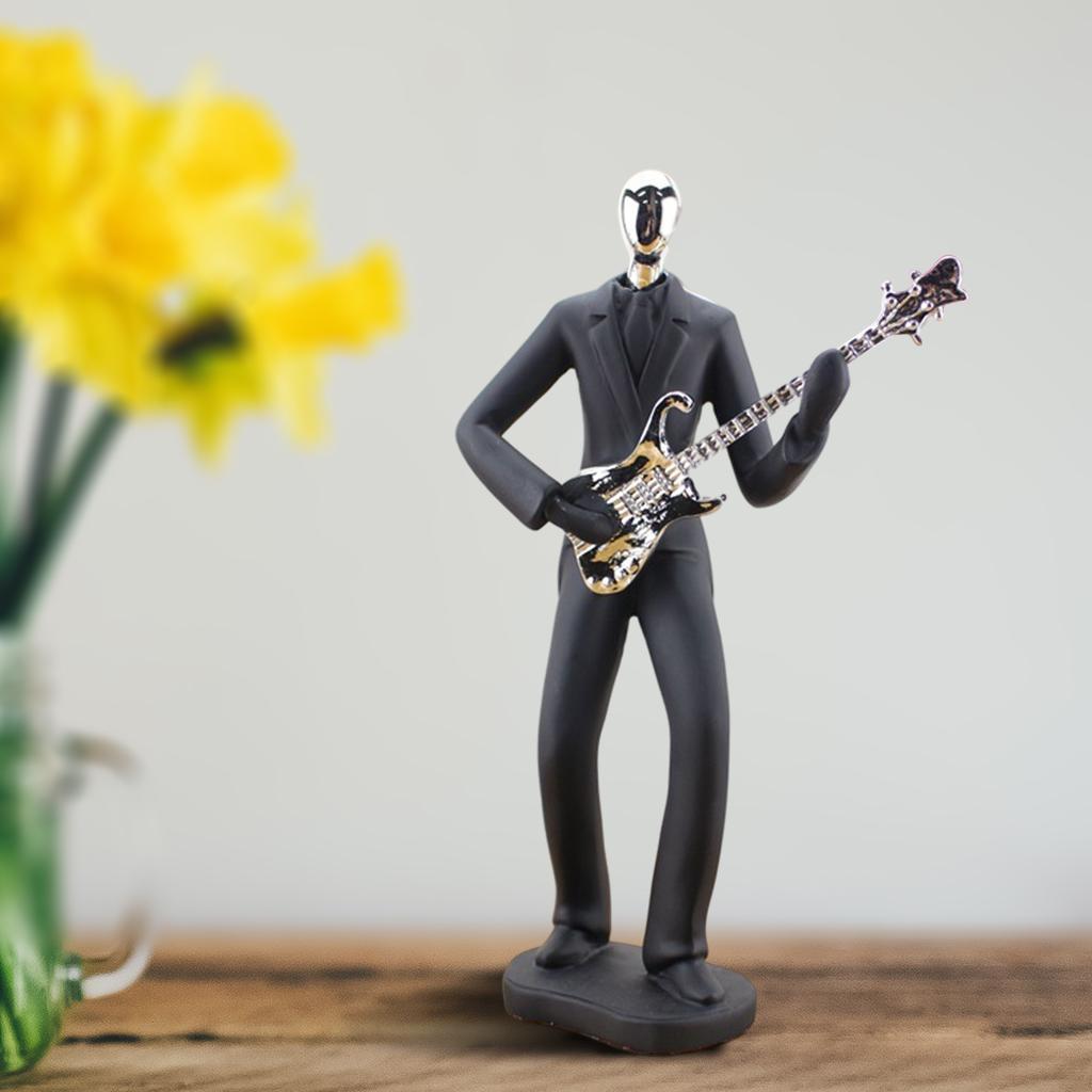 2x Music Instrument Player Sculpture Figurine Supplies Office Ornament