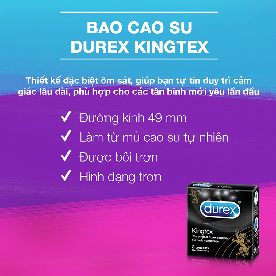 Bao Cao Su Durex Kingtex 3S - Phiên bản Ba Con Sói - 100990830