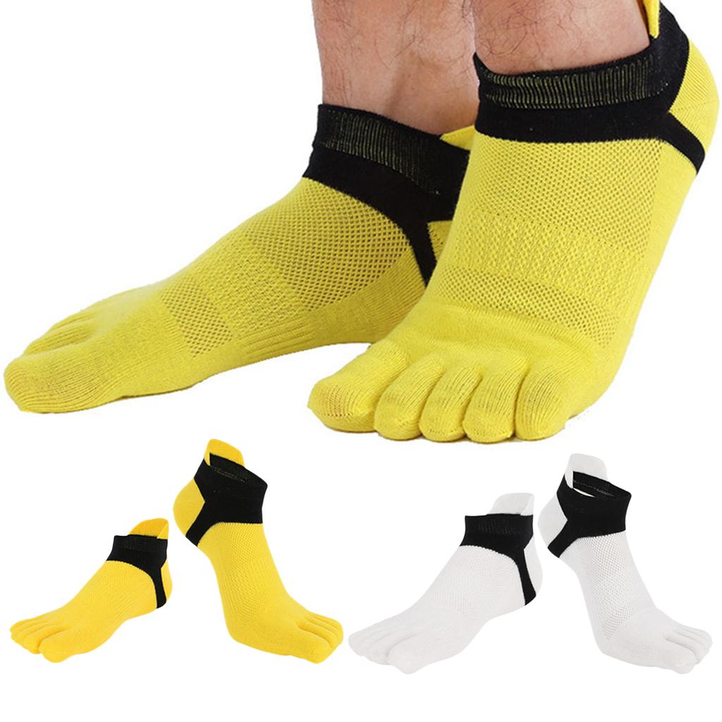 2 Pairs Breathable Unisex Low Cut Toe Socks Mesh Net Athletic Running Socks