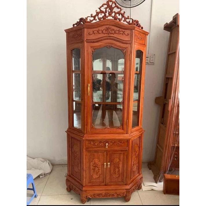 Tủ góc trang trí gỗ hương cao cấp