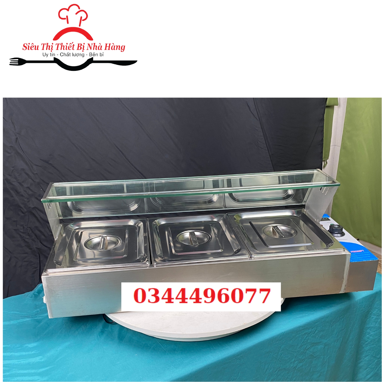Tủ giữ nóng đồ ăn-tủ giữ nóng bằng hơi nước-tủ hâm cách thủy 3 khay