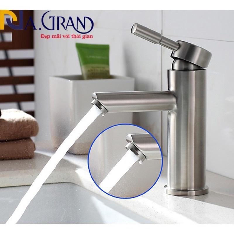 Vòi Rửa Mặt TRÒN Lavabo Nóng Lạnh INOX 304