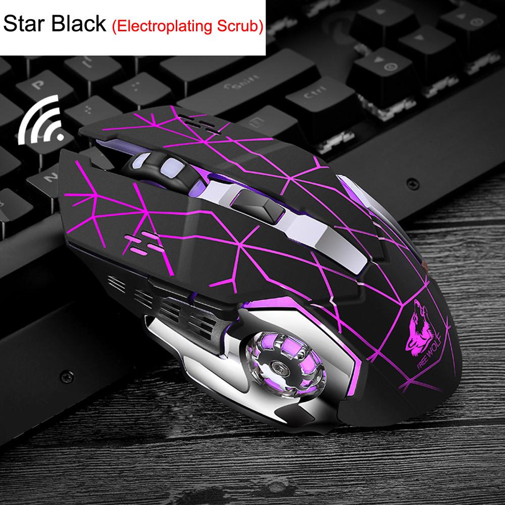 Mới 2400DPI Chuột Sạc X8 Không Dây Silicon LED Backlit Quang USB Ergonomic Chuột Chơi Game Thở Dạ Quang Ánh Sáng