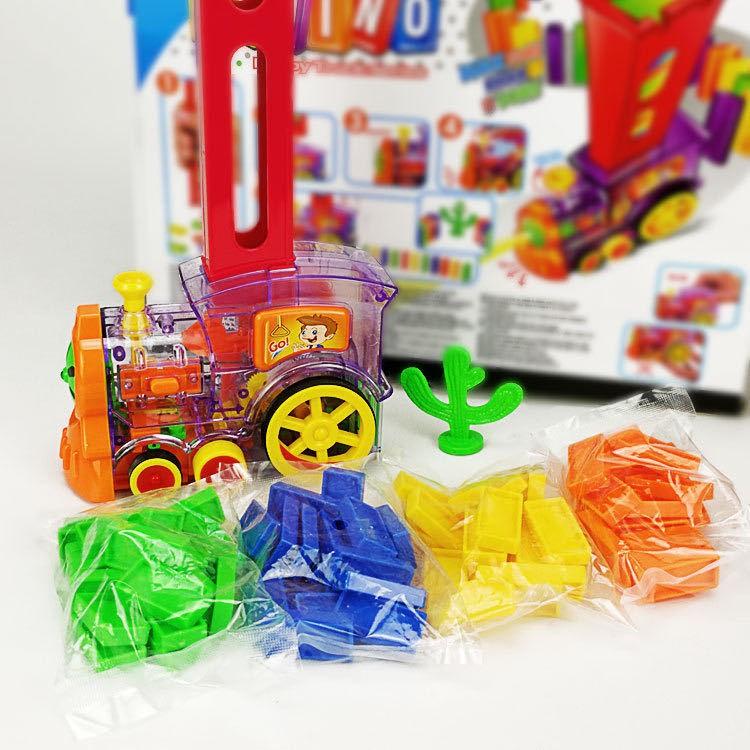 Xe Lửa Xếp Hình Domino Tàu Hỏa xếp hình Domino, Có đèn, Âm Thanh, Chỉnh hướng, Bé vừa chơi vừa học.