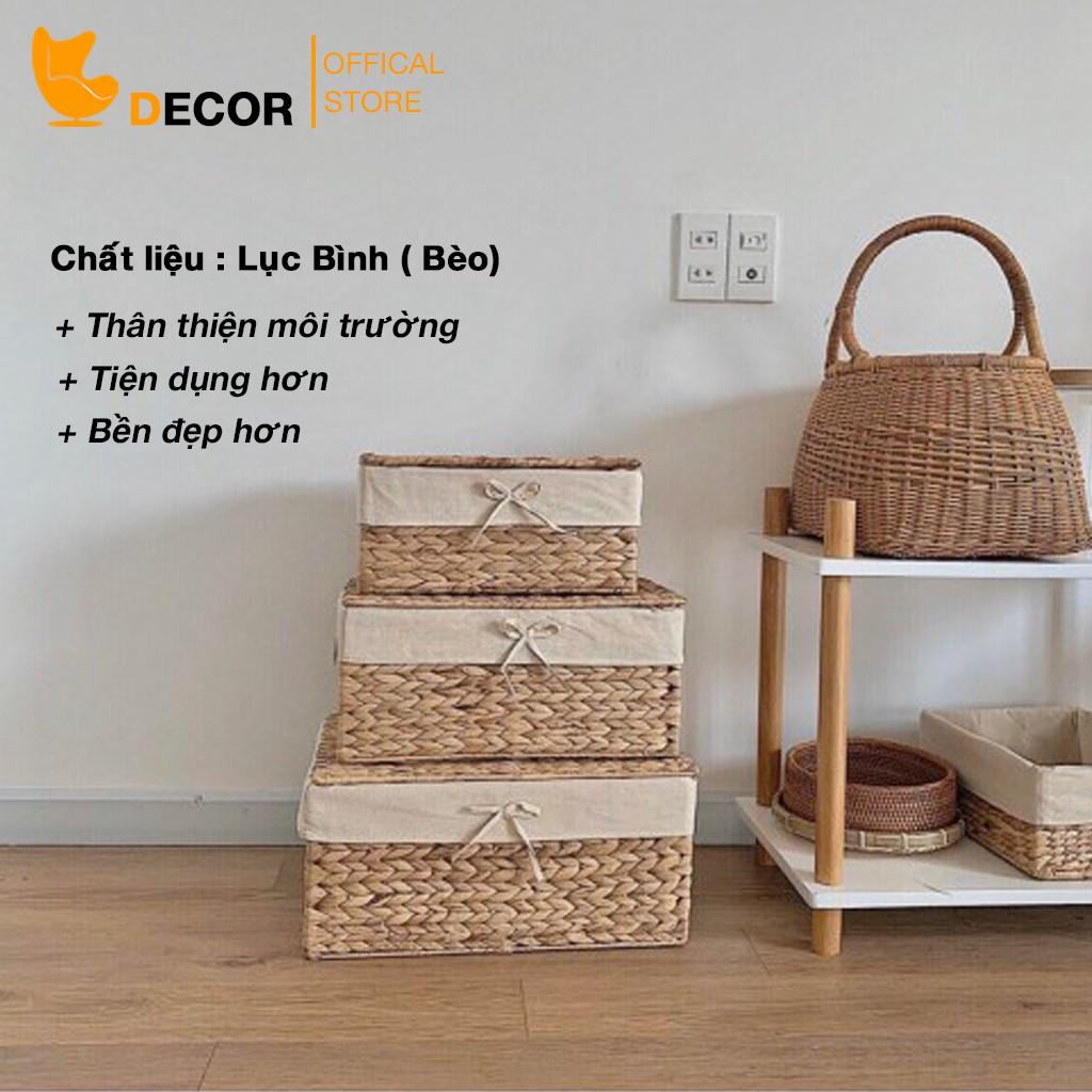 Giỏ Lục Bình Hình Chữ Nhật Size S/M/L Đựng Đồ, Trang Trí Decor Hàng Xuất Khẩu