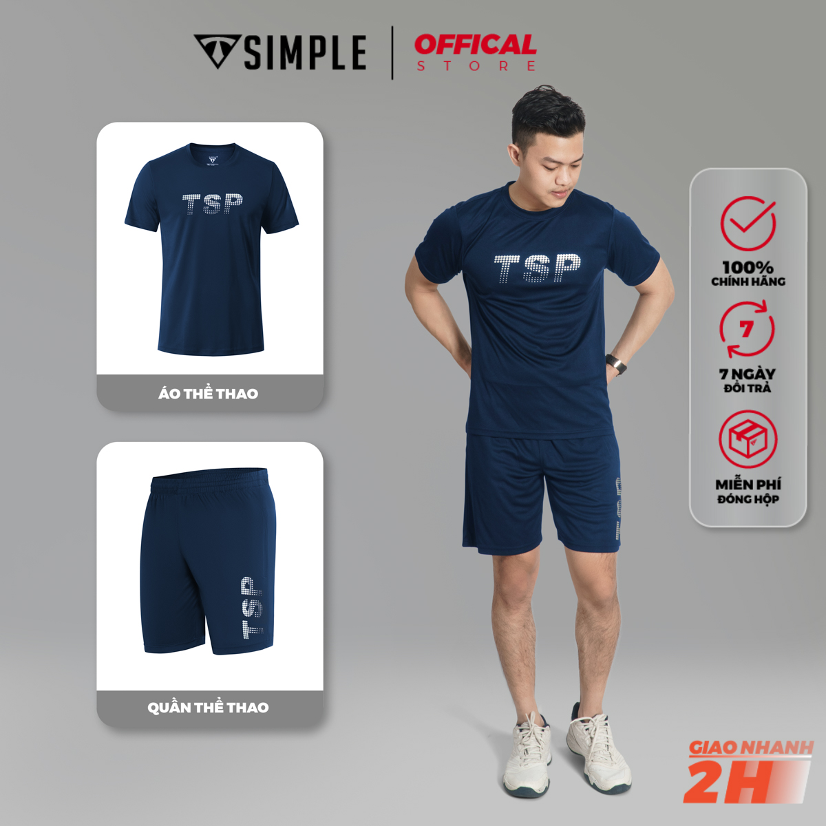 Bộ Quần Áo Thể Thao Nam TSIMPLE tập gym vải thun lạnh thoáng mát co giãn tôn dáng chuẩn form MSSBHP2