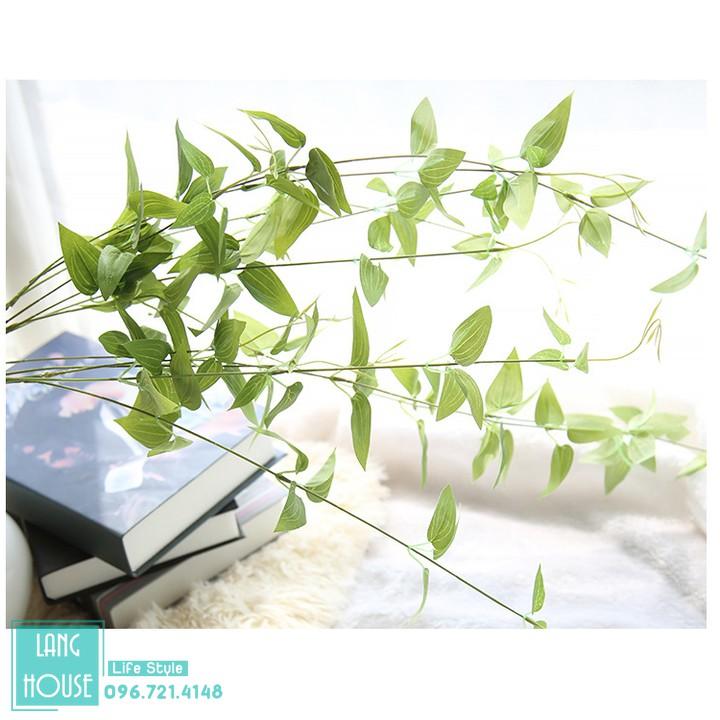 Hoa Giả Hoa Lụa - CÀNH LAN DƯƠNG XANH Loại 1 Giống Thật