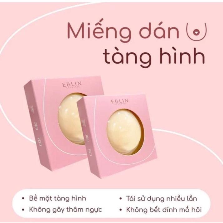 Miếng dán ngực silicon nhiệt tự thân EBLIN dán ti siêu mỏng ôm khít,không keo,không bám bụi