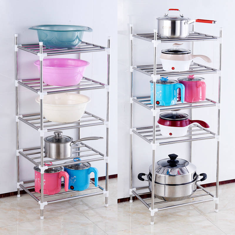 Kệ để xoong nồi 5 tầng inox lắp ráp kích thước 42x35x112cm hàng cao cấp