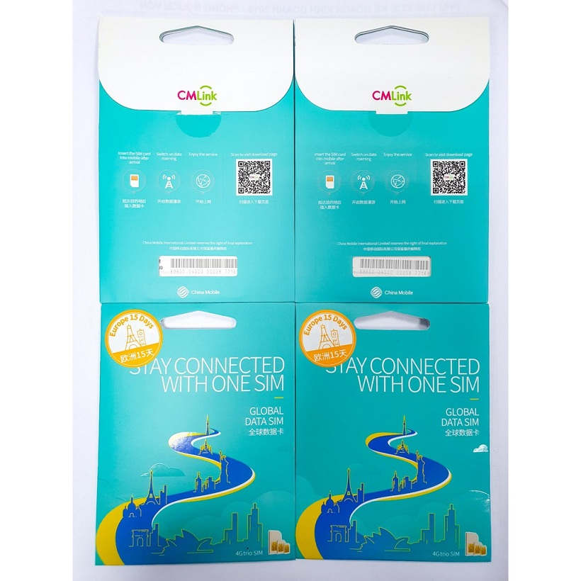 Sim Du lịch 42 nước Châu Âu - Mẫu ngẫu nhiên