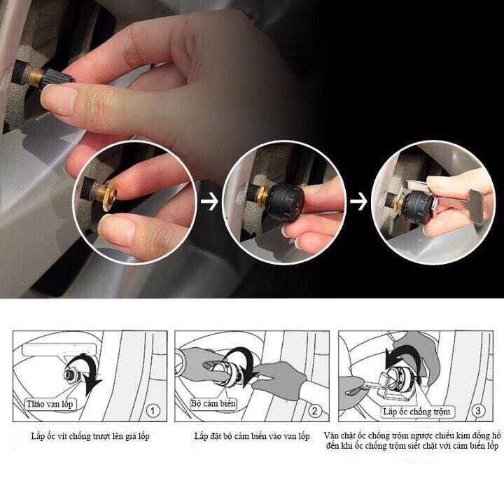 Cảm Biến Áp Suất Lốp ÔTô Cao Cấp TPMS Van Gắn Ngoài Chống Nước Chuẩn IP67
