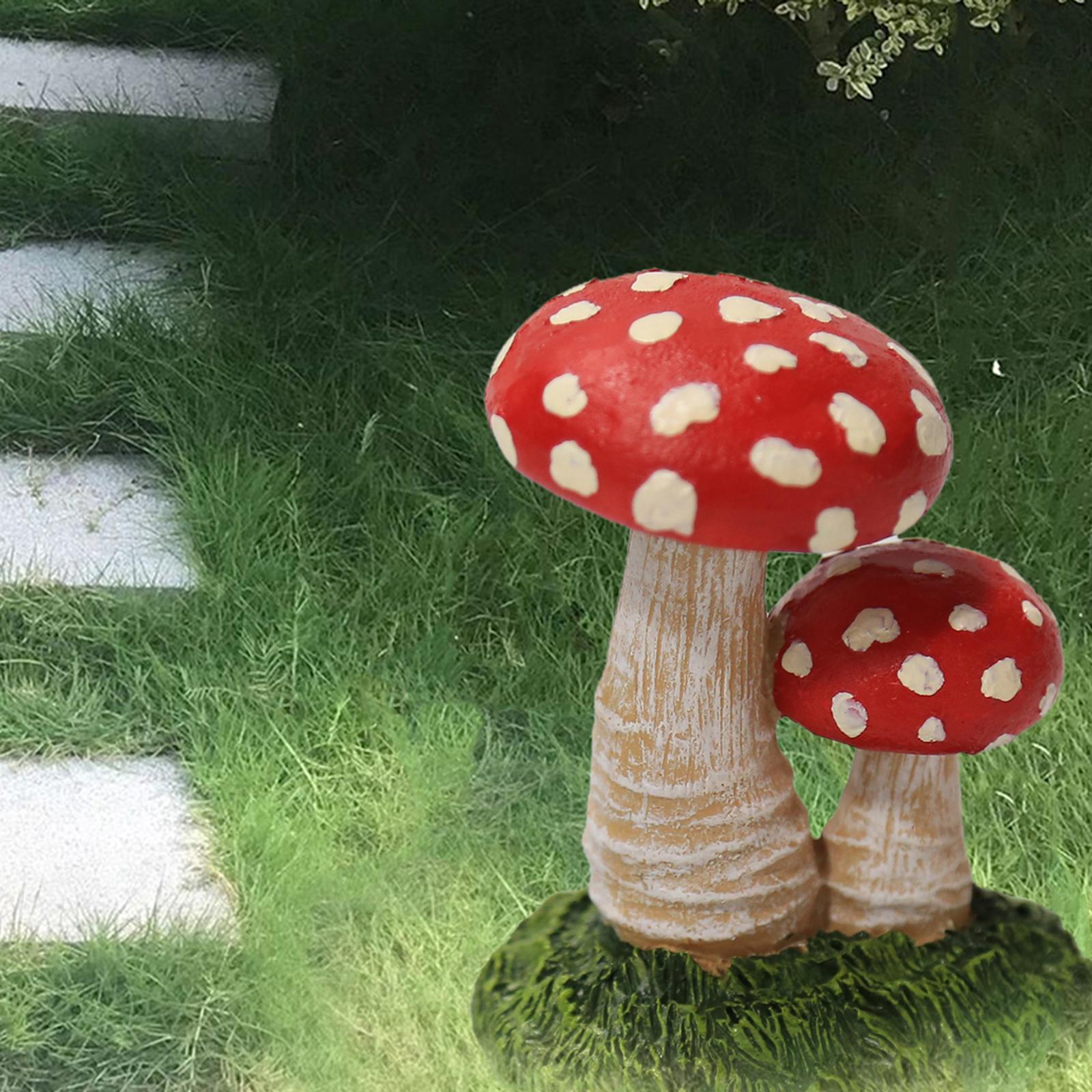 Mushroom Figure Yard Decoration Garden Ornament Durable Figurine for Fairy Patio