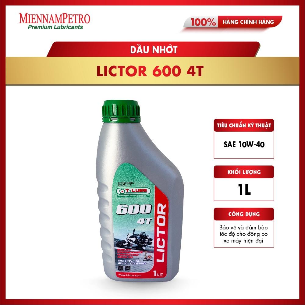 Dầu Nhớt Tlube Lictor 600 4T SAE 10W-40 1L Bảo Vệ Và Đảm Bảo Tốc Độ Cho Động Cơ Xe Máy Hiện Đại