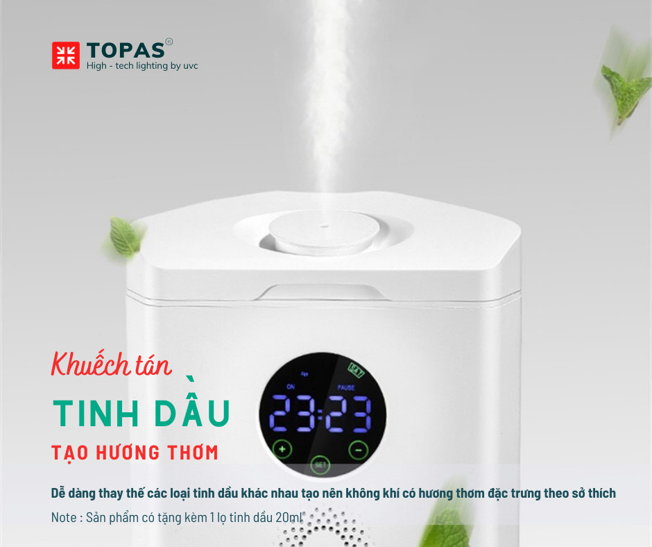 Máy Khử Khuẩn Đa Năng 3 in 1 Topas Loại Bỏ Vi Khuẩn, Mùi Ẩm Mốc, Tạo Ion Âm - Hàng chính hãng Topas