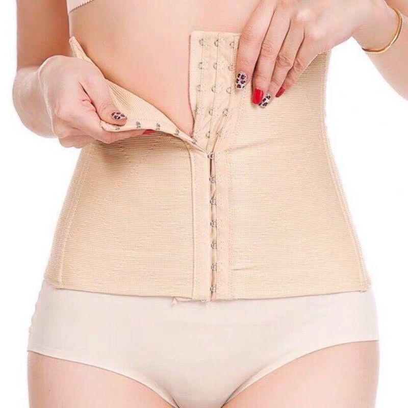Gen nịt bụng siết eo 8 xương thun dệt Sline giảm mỡ chống gập cuộn
