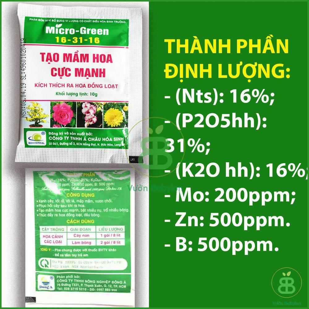 Kích hoa tạo mầm hoa cực mạnh kích thích ra hoa đồng loạt Micro Green