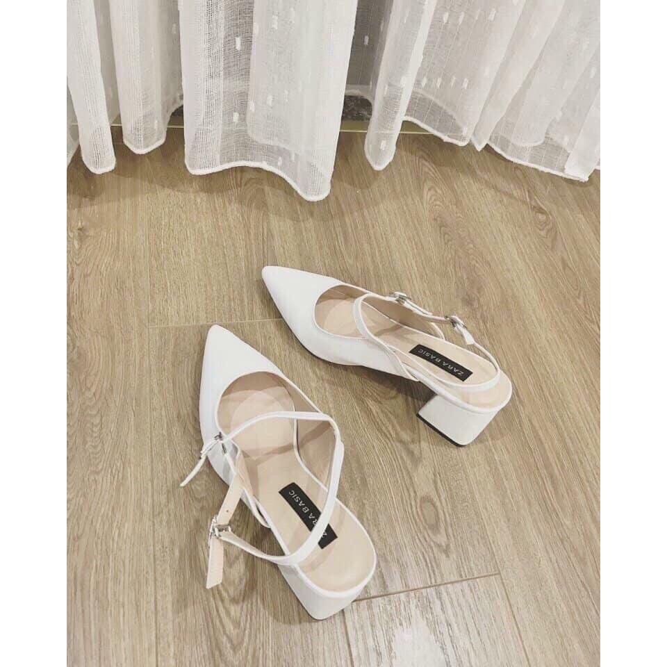 Giày sandal tiểu thư mũi nhọn quay trước quay sau