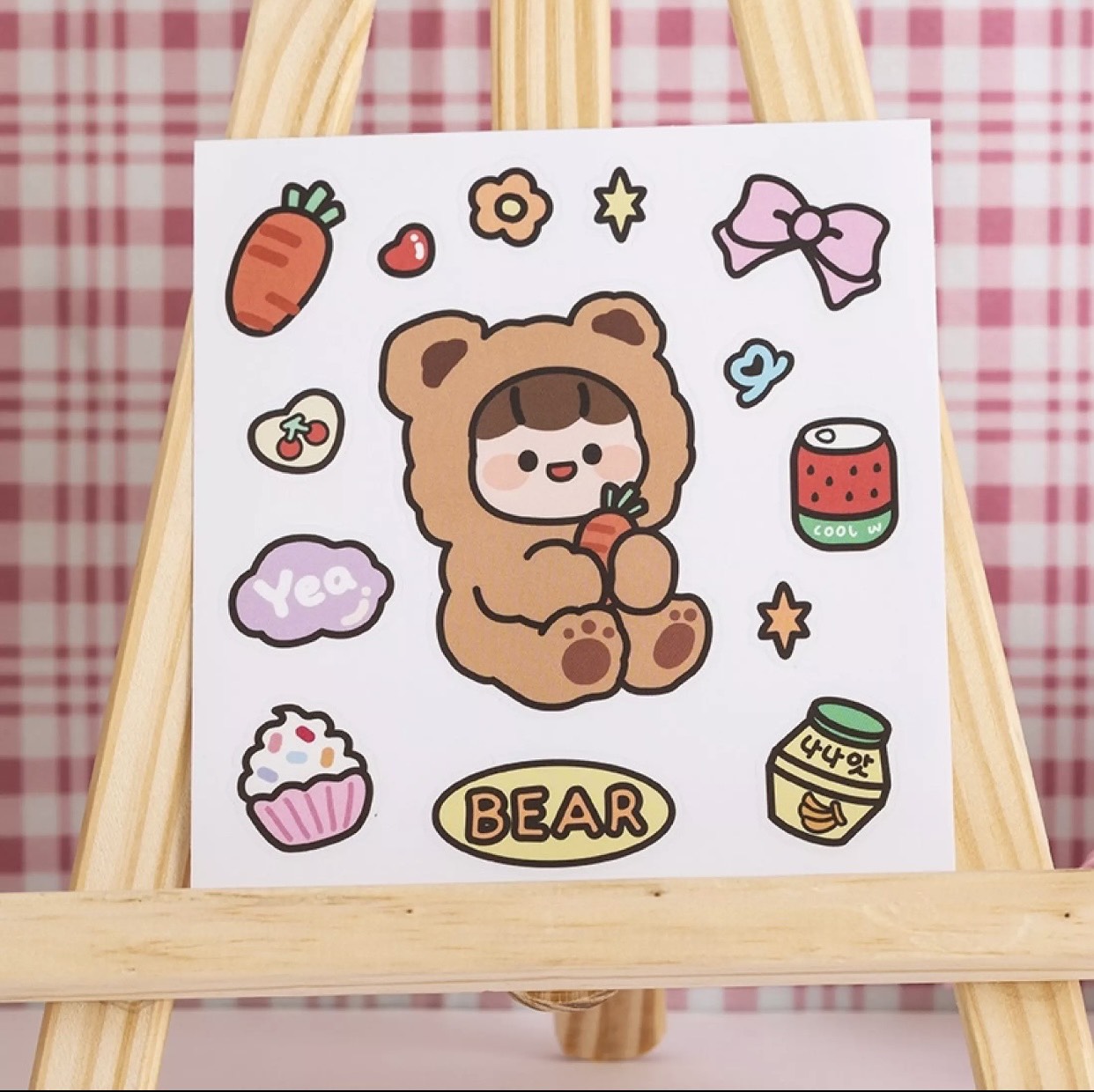 sticker 2D dán bình nước, điện thoại hình cô gái dễ thương chống nước