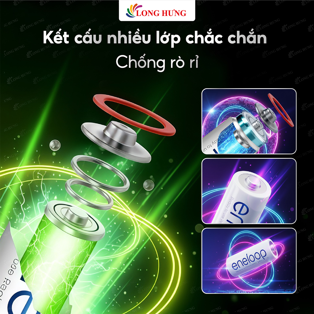 Vỉ Pin sạc Panasonic Eneloop AAA 800mAh BK-4MCCE/2BT (2 viên/10 viên) - Hàng chính hãng