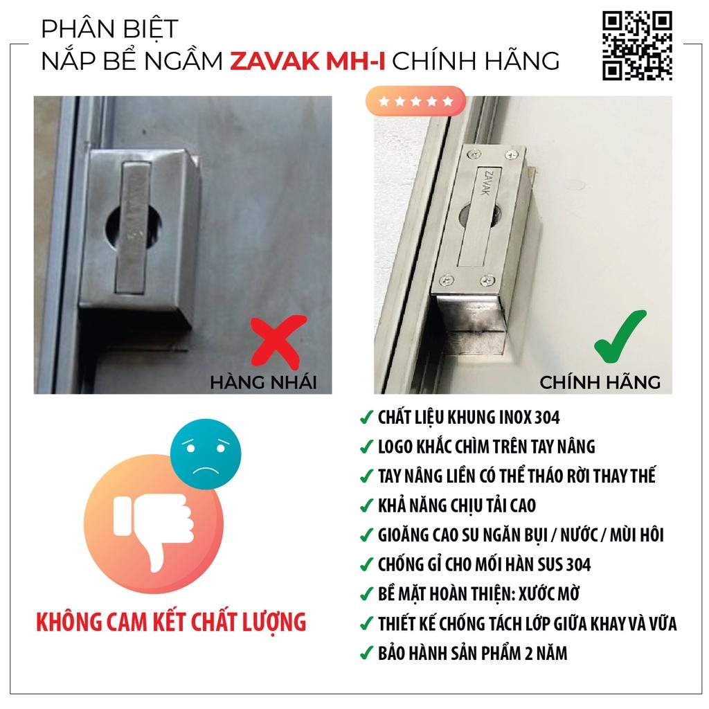 Nắp bể nước ngầm trong nhà Zavak MHI-45. lát gạch âm sàn kích thước 45x45cm. Inox304 chống gỉ