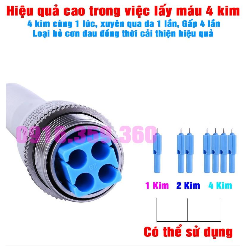 Bút chích máu 4 đầu kim bấm liên tục nông sâu