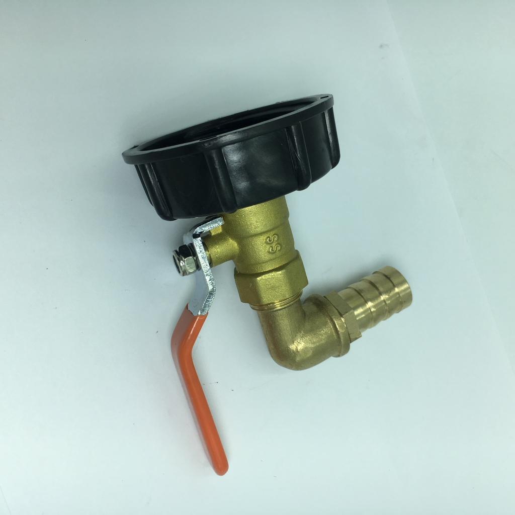 Đầu Nối Chủ đề Dày 1 PC IBC / Tấn Thùng Với Van đồng Thau đầy đủ 90 độ