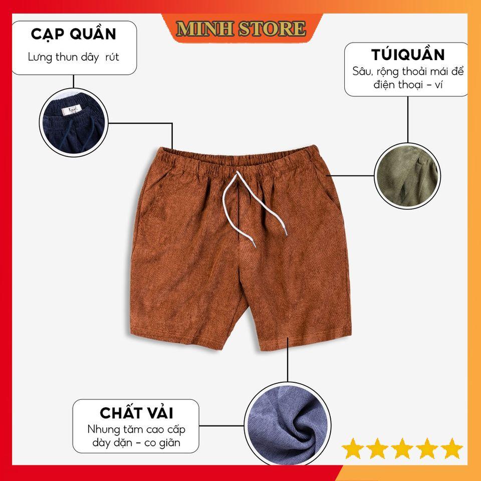 Quần đùi nam phong cách Hàn Quốc chất nhung co dãn, quần short nam thể thao thoáng mát QD06 - MS66